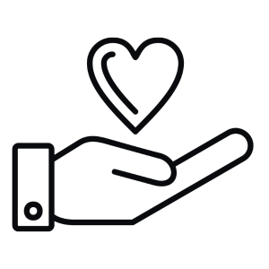 hand holding a heart
