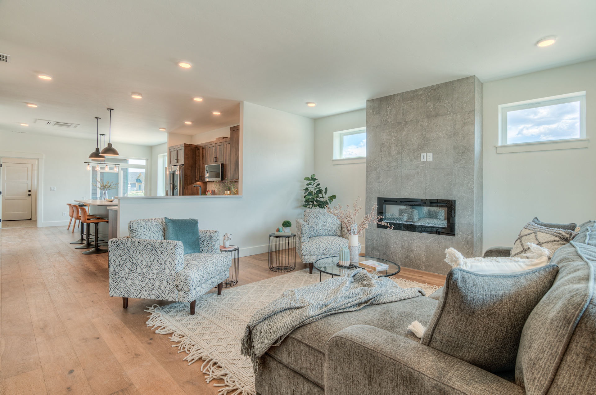 living room and kitchen photo